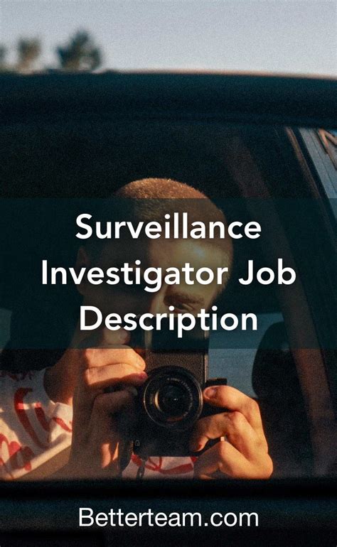 Surveillance Investigator Job Description in 2021 | Interview questions, Job description, Report ...