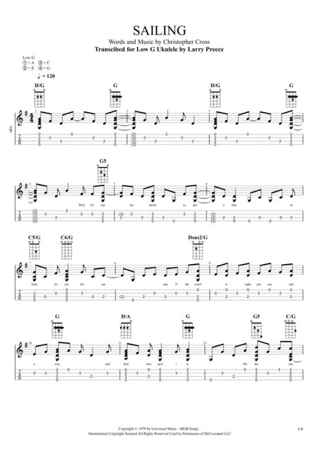 Sailing (arr. Larry Preece) Sheet Music | Christopher Cross | Ukulele