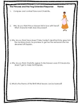 The Princess and the Frog Movie Guide - Google Copy Included | TPT