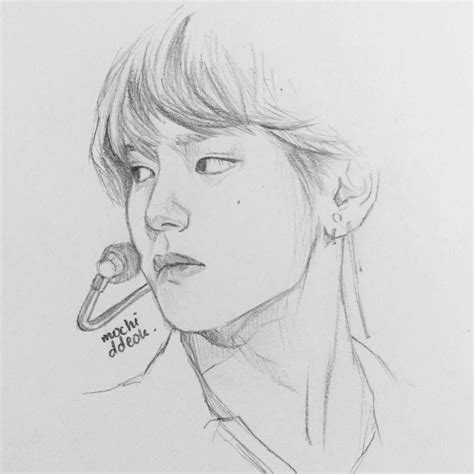 Quick drawing of tae #btsfanart #bts #taehyung #v #태형 #방탄소년단 #방탄팬아트 #팬 ...