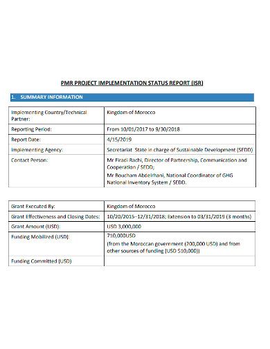 FREE 10+ Project Implementation Report Samples [ Progress, Status, Completion ]