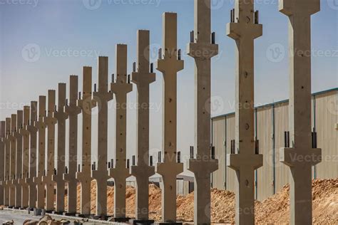 Precast concrete columns on construction site 18902587 Stock Photo at Vecteezy