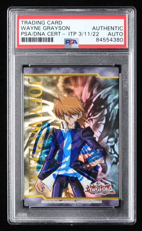 Wayne Grayson Signed Joey Wheeler YuGiOh Legendary Duelists: Season 1 Art Token Inscribed "Joey ...