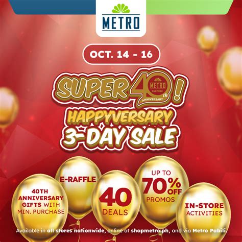 It’s an all out blowout: Shop The Metro Stores’ Super 40! 3-Day Sale on October 14 to 16 | Cebu ...