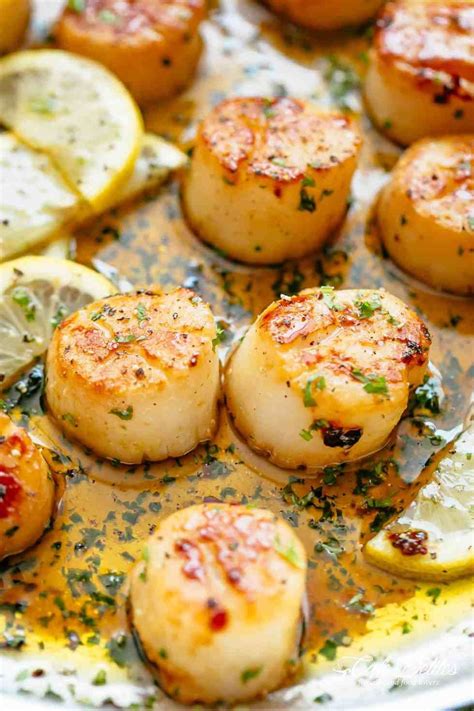 Lemon Garlic Butter Scallops | cafedelites.com | Scallop recipes ...