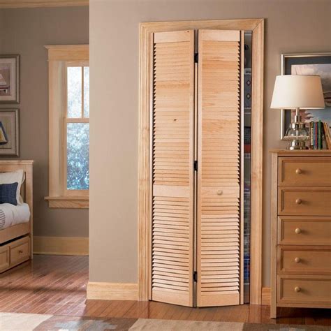 Masonite 30 in. x 80 in. Full-louvered Unfinished Solid Core Pine Bi-fold Interior Door 78105