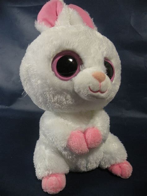 Ty 2010 Beanie Boos Pink White Bunny Rabbit CARROTS Stuffed Bean Bag ...