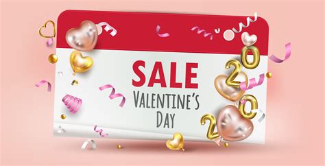 Happy Valentine's Day sale label with balloons and confetti 692231 ...