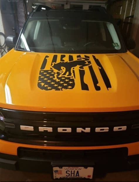 Ford Bronco Sport 2020 2021 2022 AMERICAN FLAG Hood Vinyl Decal Sticker Graphics Kit - travelceo.com