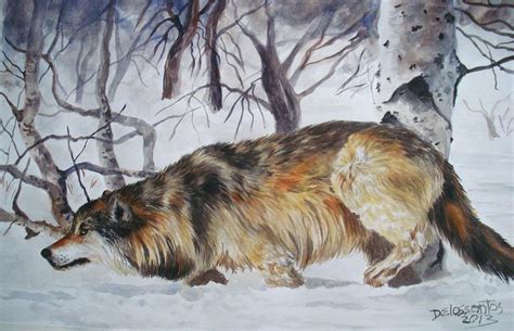 Wolf Readyto Attack Painting by Kristina Delossantos