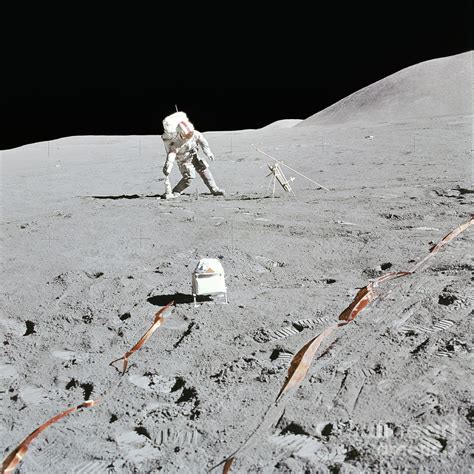 Nasa Astronaut Exploring Moon Surface Photographed By Apollo 14 Crew ...