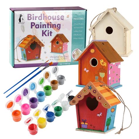 DIY Bird House Kit Includes 3 Unfinished Birdhouses to Paint - Etsy