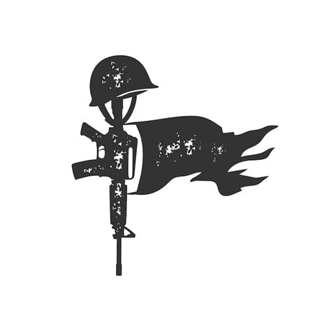 Premium Vector | Fallen soldier memorial silhouette and illustration art