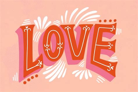 Free Vector | Love lettering in vintage style
