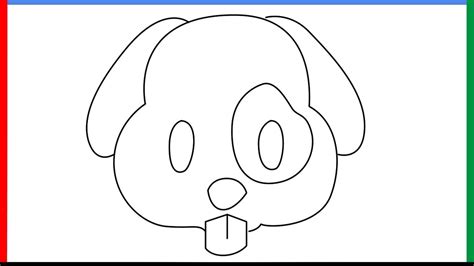 How to draw Dog face Emoji step by step for beginners - YouTube