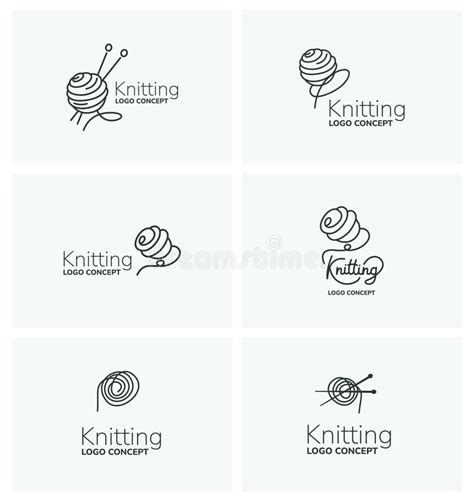 Set of Six Vector Knitting Logo Concepts. Stock Vector - Illustration of shop, plain: 210896385