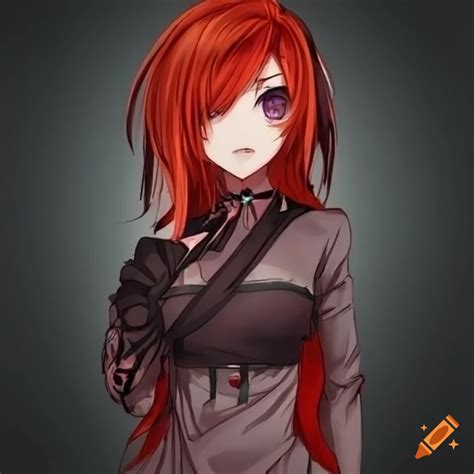 Anime girl with red hair on Craiyon