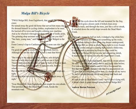 Australian Poetry, Mulga Bill's Bicycle, Printable Wall Art, Inspirational, Motivational ...