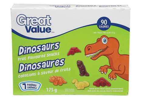 Great Value Dinosaur Fruit Snacks | Walmart Canada