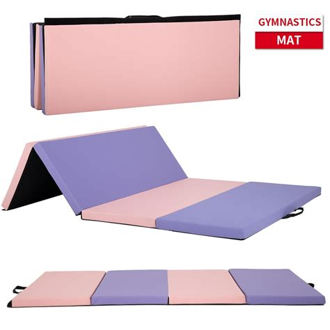 Gymnastics Mat Gym Mat Tumbling Mat 6'x4'x2”Thick 4 Folding Exercise ...