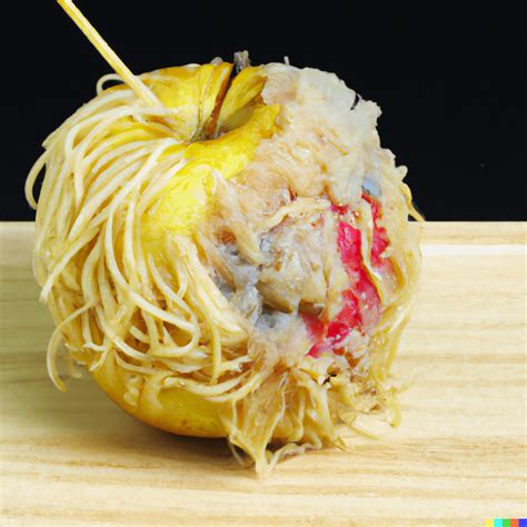 moldy apple made of spaghetti : r/weirddalle