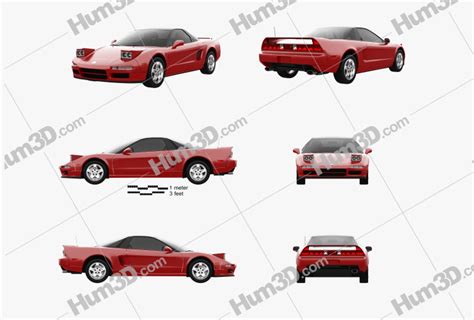 Acura NSX 2005 Blueprint Template - 3DModels.org