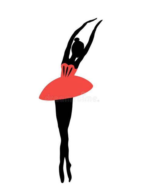 Black Ballerina Figure on a White Background. Stock Illustration - Illustration of women, people ...