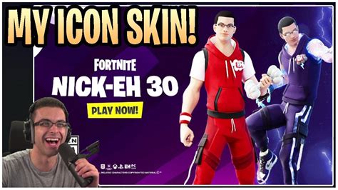 Nick Eh 30 Freaks Out After Seeing His Icon Skin! - YouTube