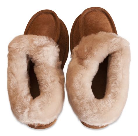 Nordvek Ladies Genuine Sheepskin Slippers Boots Hard Rubber Sole Womens ...