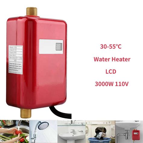 Tankless Water Heater, 110V 3000W Mini Electric Tankless Instant Hot Water Heater with Digital ...