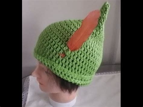 Gorro Peter Pan a crochet (Crochet Peter Pan hat with written instructions) - YouTube