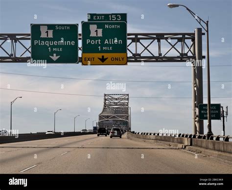 Baton Rouge, Louisiana, USA - 2020: Horace Wilkinson Bridge carries ...