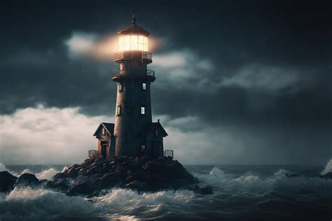 Premium Photo | Storm at the lighthouse