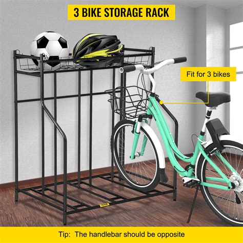 VEVOR Bike Stand Rack, Bicycle Floor Bike Rack, Widths Adjustable Metal ...