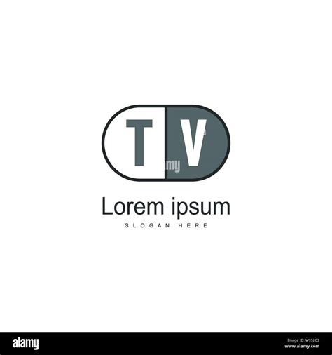 Initial TV logo template with modern frame. Minimalist TV letter logo ...