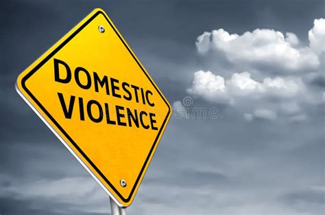 Domestic Violence Road Sign Warning Stock Photo - Image of domestic ...