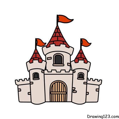 Castle Drawing For Kids Step By Step