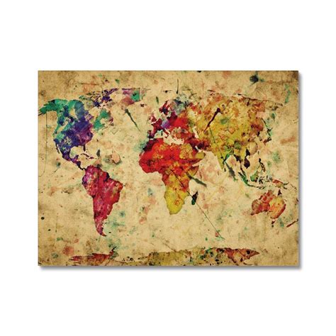 Colourful Vintage World Map Canvas – artprintshop.com