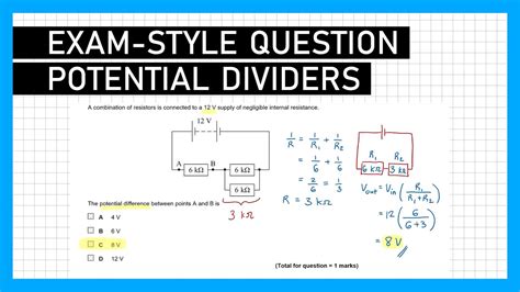 Potential Divider Past Exam Question - A Level Physics - YouTube