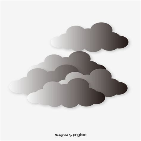 Cloude Cartoon Vector Hd Images, Cartoon Cloud Material Xiangyun Black ...