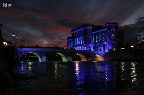 Sarajevo City Hall Glows in Blue - Sarajevo Times