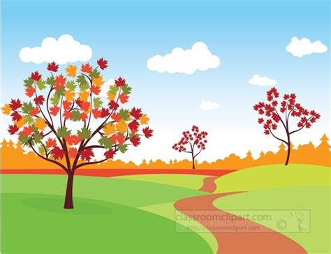 Seasonal Clipart-nature scene trees fall foliage clipart