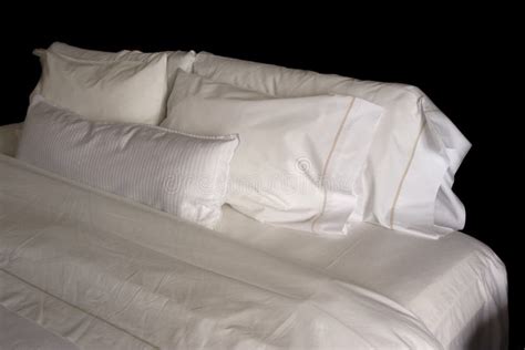 Pillows on a hotel bed stock photo. Image of pillow, wrinkle - 7519884