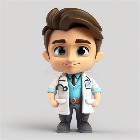 Stick Figure Man Little Cartoon Doctor with Stethoscope Stock Image - Image of pediatrician ...