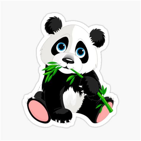 "Cute Panda Eating Bamboo/Love" Sticker for Sale by ShaPar7 | Redbubble