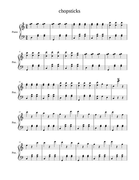 chopsticks Sheet music for Piano (Solo) | Musescore.com