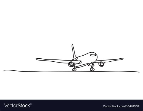 A plane line drawing style design Royalty Free Vector Image