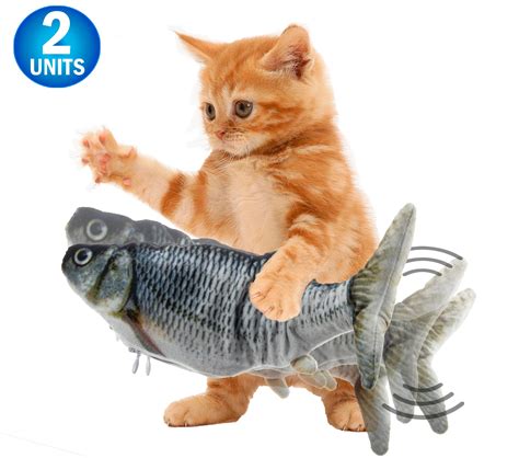 2pc Cat Flipping n Flopping Fish Cat Toy - Realistic Wiggling ...