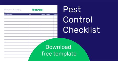 Pest Control Checklist | Download Free Template