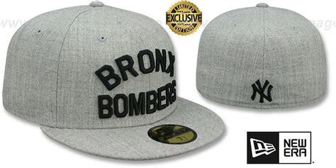 New York Yankees BRONX BOMBERS Heather Light Grey Fitted Hat